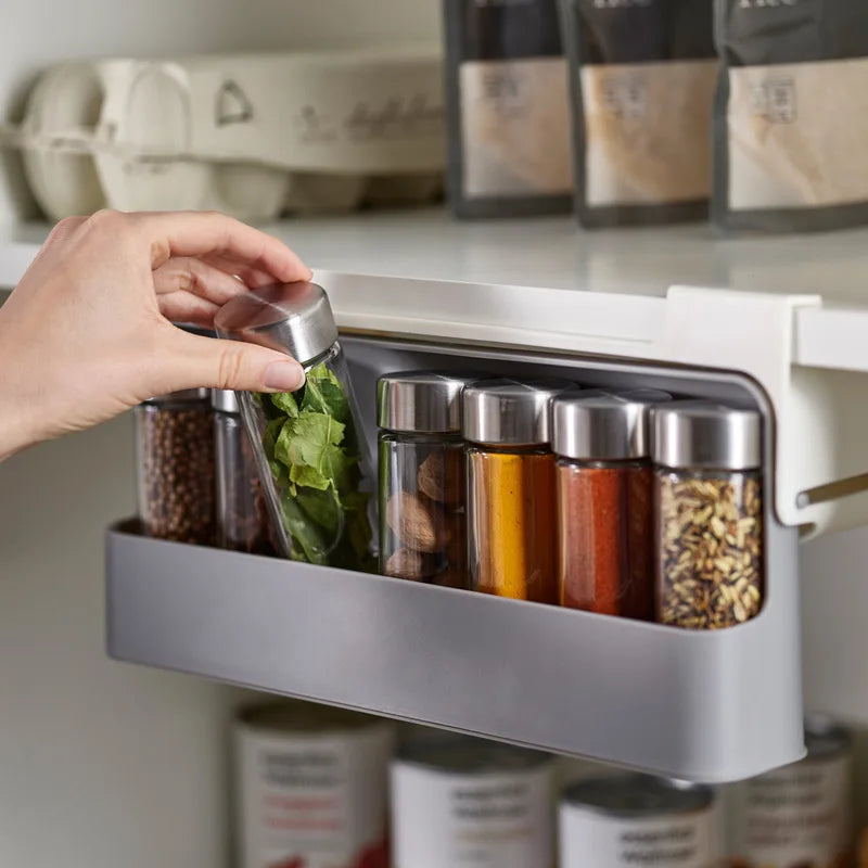 “under shelf spice organizer for small kitchens”
“hanging spice rack space saving design”
“spice holder for compact kitchens”
“under cabinet spice storage rack”
“small kitchen spice organizer under shelf"
“cabinet space saving spice holder”
"organizer"
