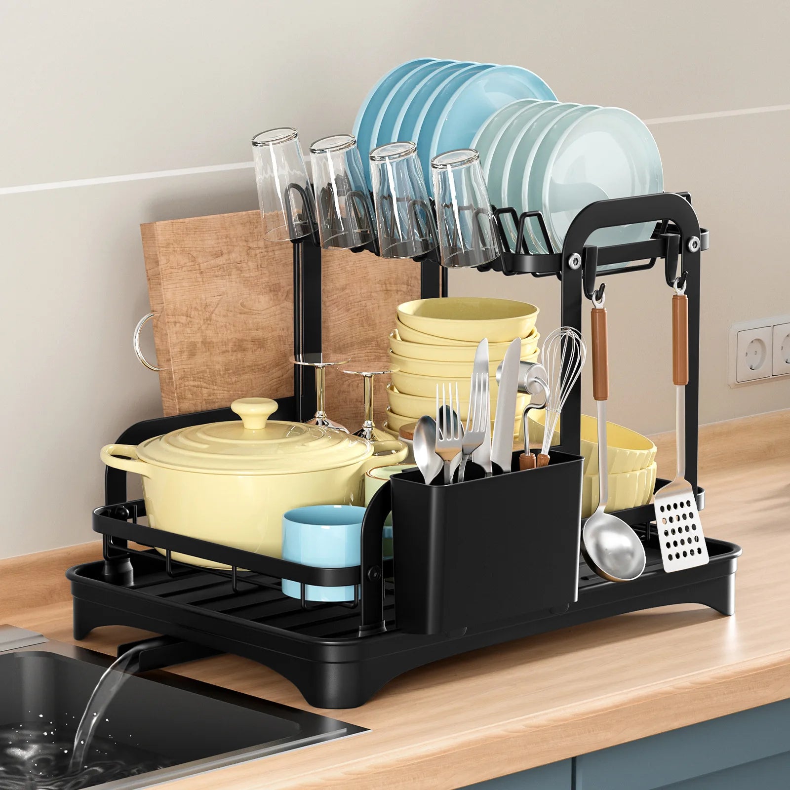 “multi dish drainer for small kitchens”
“compact space saving dish rack”
“dish drying rack for limited counter space”
“kitchen dish organizer for tiny kitchens”
“small kitchen drying rack compact design”
“dish drying"
"dish rack".
