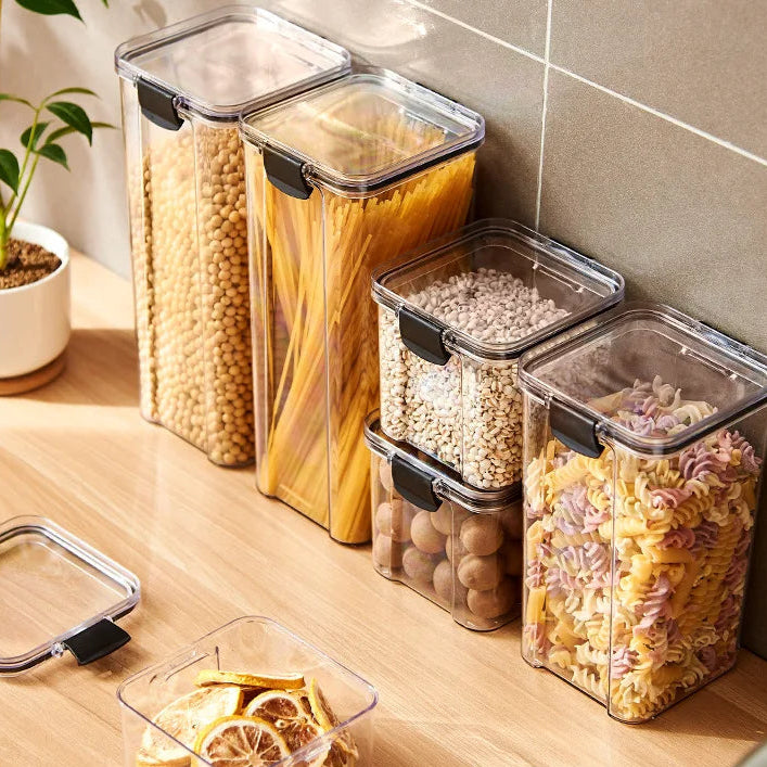 “airtight food seal box large capacity”
“moistureproof food storage container clear”
“stackable kitchen food storage box”
“PET airtight container for pantry and fridge”
“large capacity sealed food container 1300ml"
“space saving food storage box small kitchens”
"airtight food container"
"food storage box"
"sealed container"
"kitchen storage box"