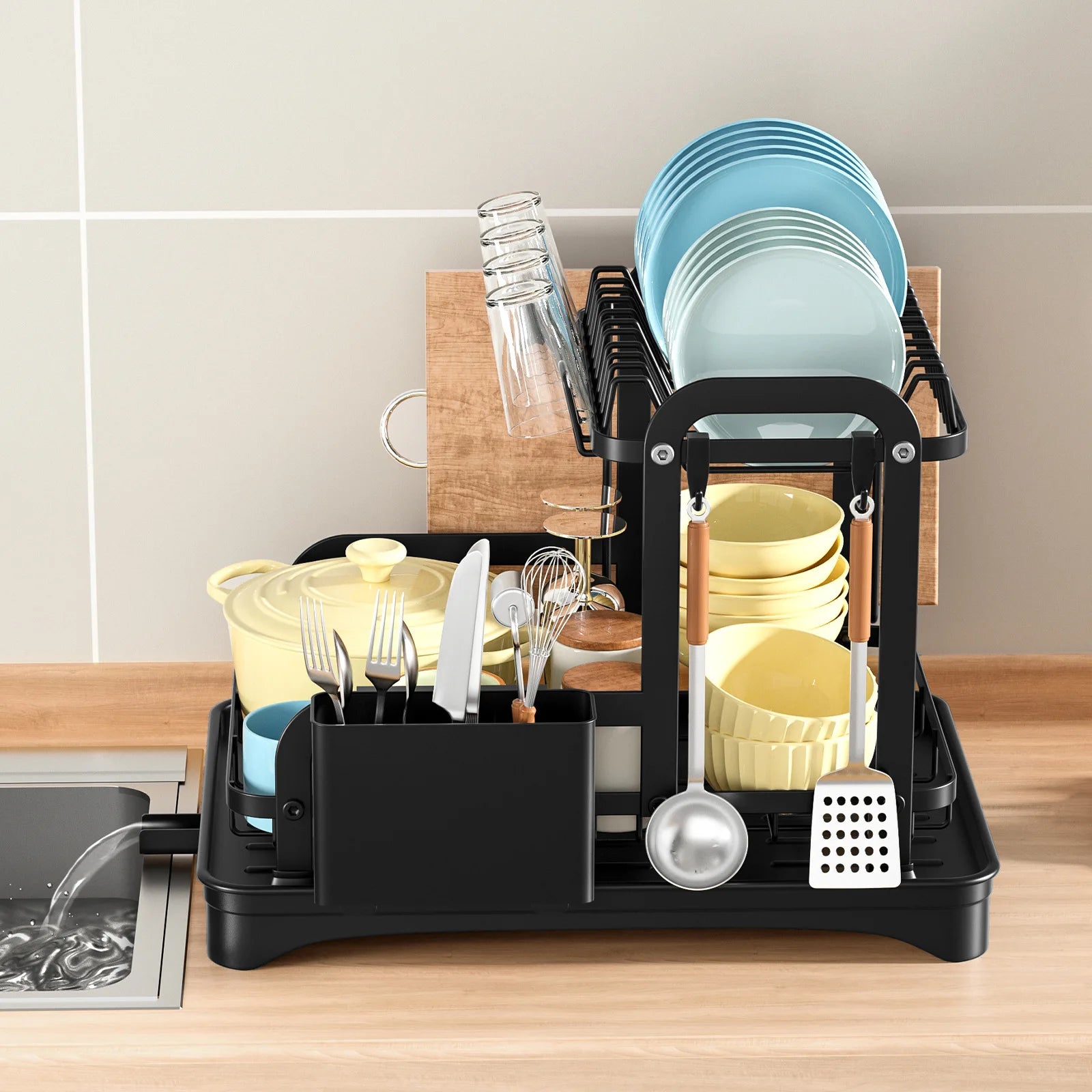 “multi dish drainer for small kitchens”
“compact space saving dish rack”
“dish drying rack for limited counter space”
“kitchen dish organizer for tiny kitchens”
“small kitchen drying rack compact design”
“dish drying"
"dish rack".